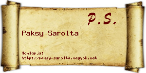 Paksy Sarolta névjegykártya