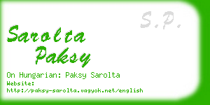 sarolta paksy business card